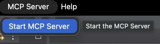 Menu MCP Server d'Archi avec « Start MCP Server »